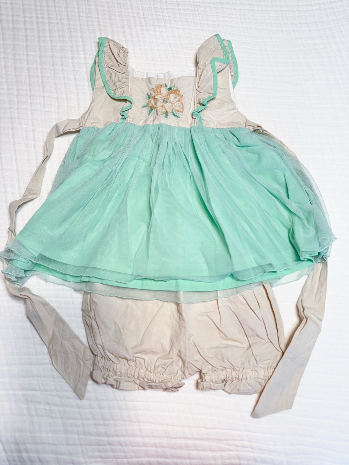 Well Dressed Wolf Mint & Magnolia tunic set - 24m