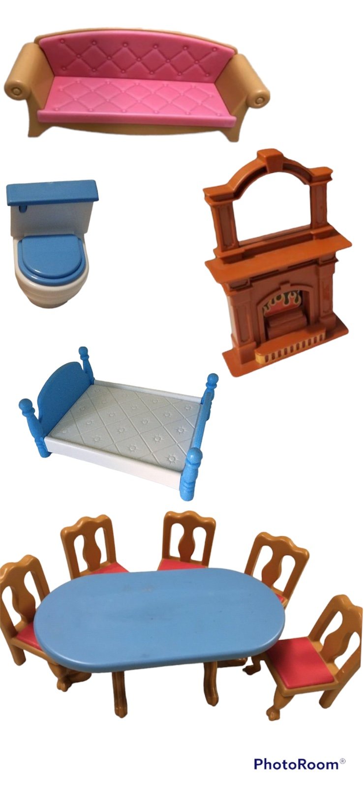Little Tikes GRAND MANSION dining set couch fireplace & more!!