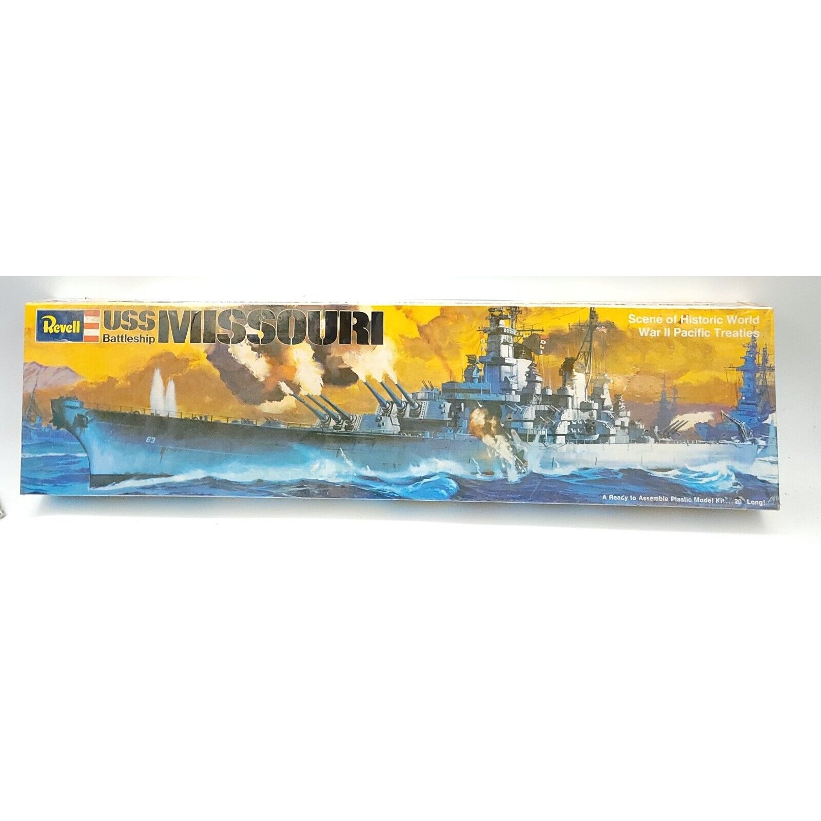 Vintage Revell Navy Battleship USS Missouri 1/535 Scale 1973 Model Kit SEALED VG
