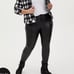 Black Coated Multi Zip Skinny Legging