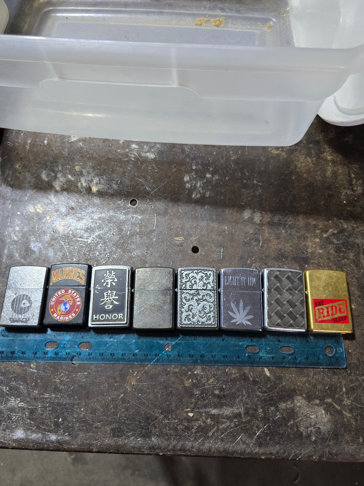 8 vintage zippo lighters