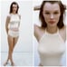 Zara Lingerie Collection Pointelle Halter Top L Cream/Light Yellow NEW