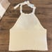 Zara Lingerie Collection Pointelle Halter Top L Cream/Light Yellow NEW