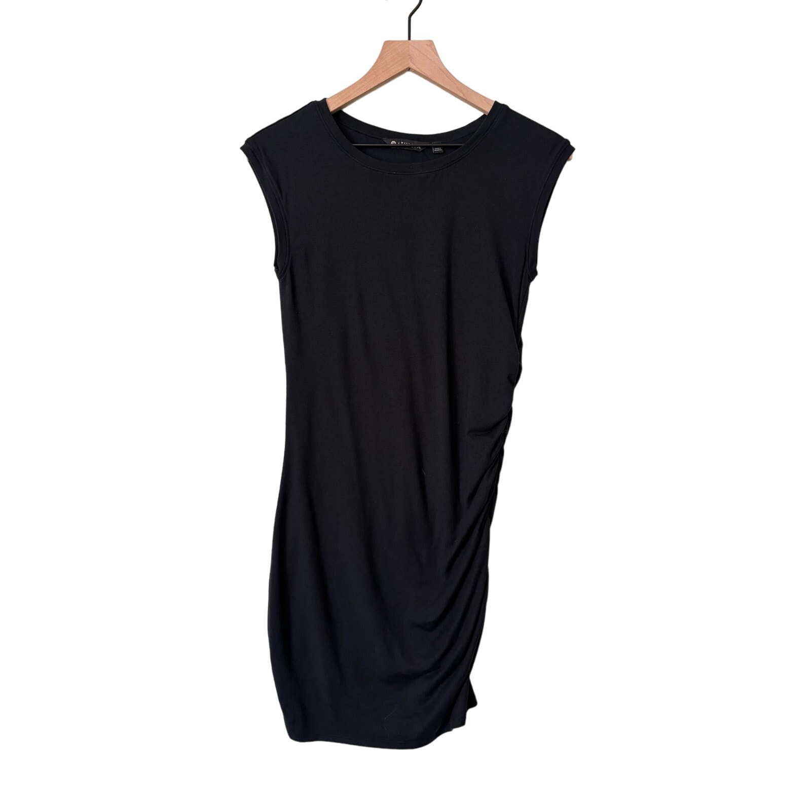 Athleta Black Dress Small, Sleeveless Ruched Athleisure