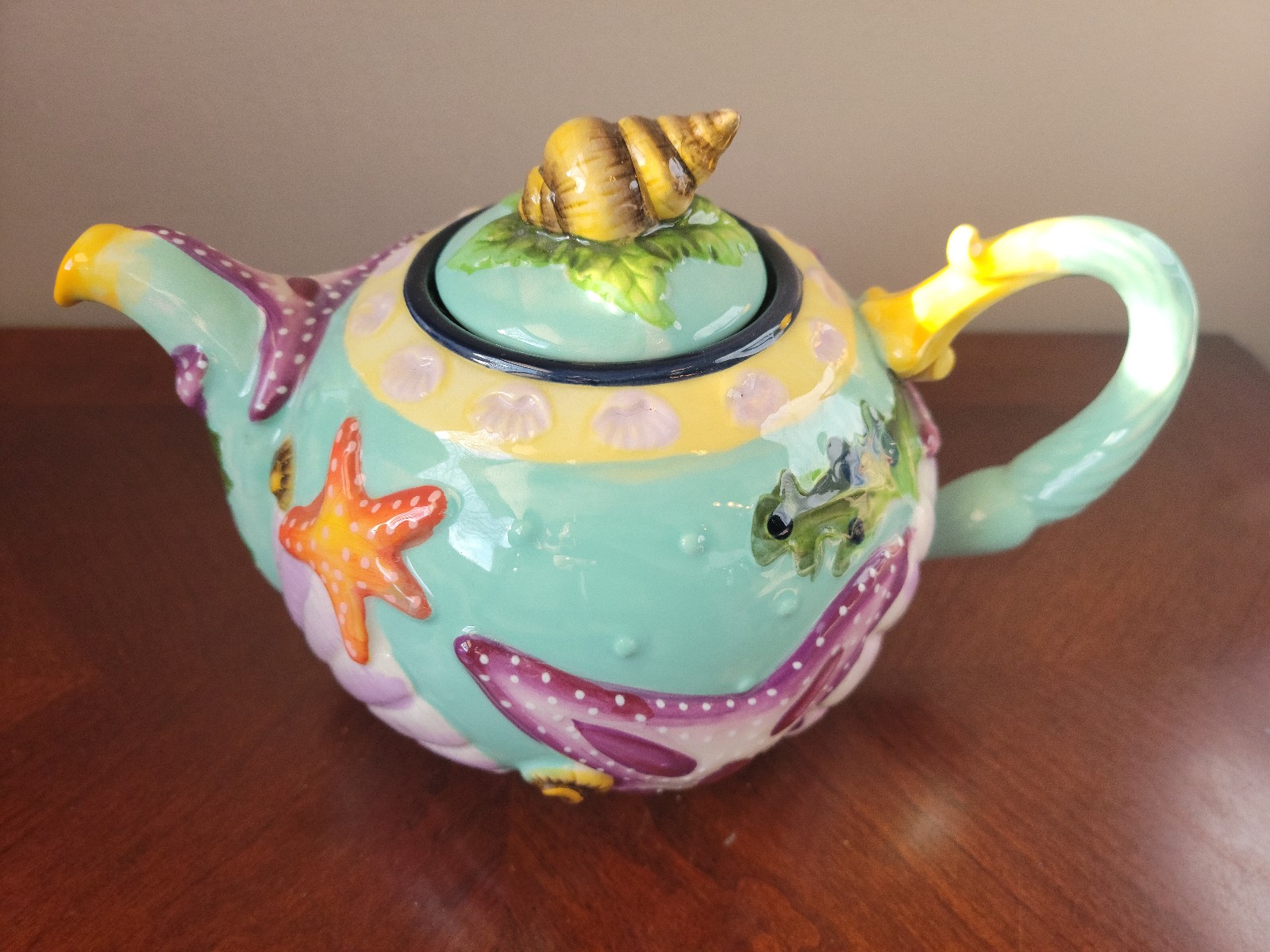 BLUE SKY Seashell Starfish Teapot