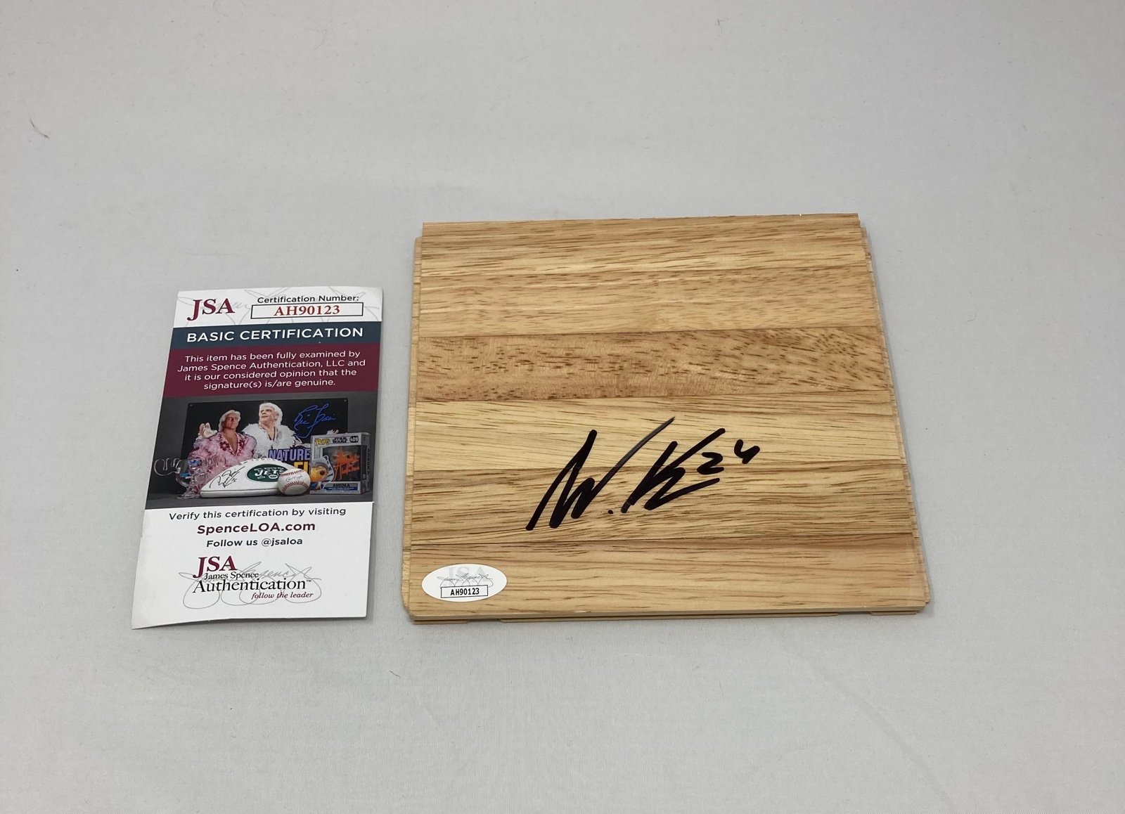 Walker Kessler signed 6x6 Floor Utah Jazz Auburn Tigers JSA COA