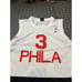 Allen Iverson #3 Philadelphia 76ers NBA Nike White Black Jersey Size Large