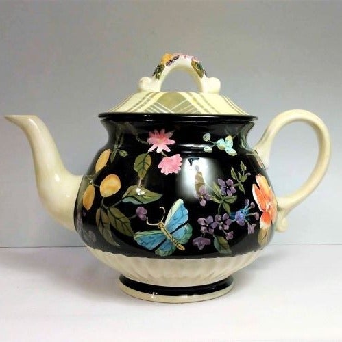 Vtg. Tracy Porter Jardiniere Collection Hand Painted Ceramic Colorful Lg. 8 Cup