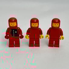 Vintage Lego Red Minifigs Figures Replacement Parts Pieces Lot of 3