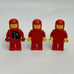 Vintage Lego Red Minifigs Figures Replacement Parts Pieces Lot of 3