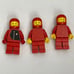 Vintage Lego Red Minifigs Figures Replacement Parts Pieces Lot of 3