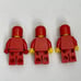 Vintage Lego Red Minifigs Figures Replacement Parts Pieces Lot of 3
