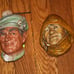 Chalkware Wall Hanging 6 Men's Heads LOT