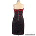 Bebe Satin Rose Print Little Black Dress