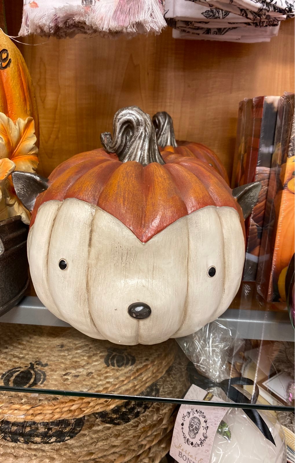 Large Wooden Fall Fox Pumpkin !