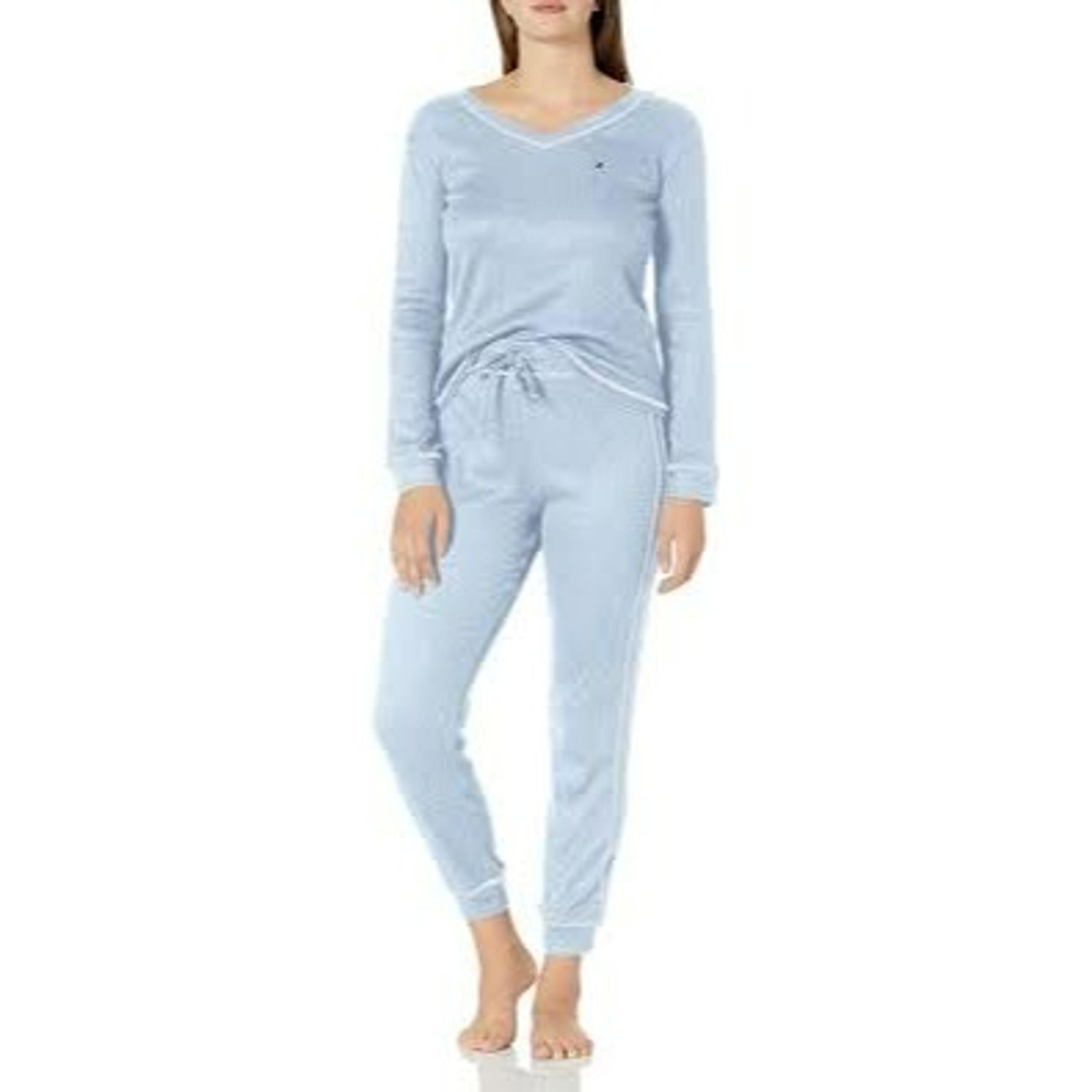 NWT Tommy Hilfiger Womens Blue Ribbed Jogger Loungewear Set XL