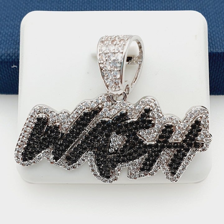 925 Sterling Silver Plated CZ Pendant, EVBRS354