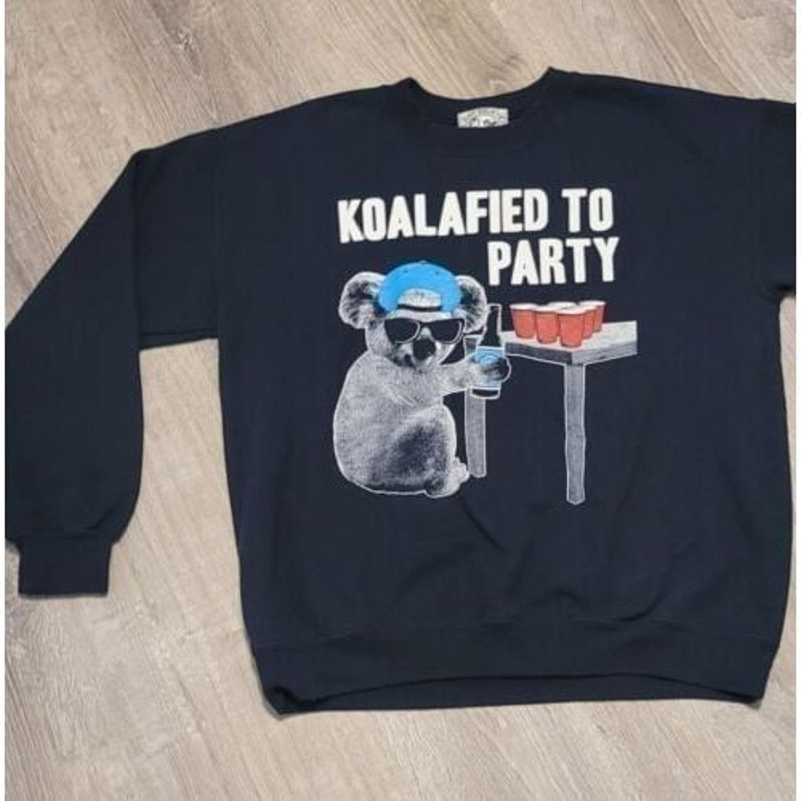 Riot-Society Koalafied-To-Party Party-Animal Sweatshirt Medium Black