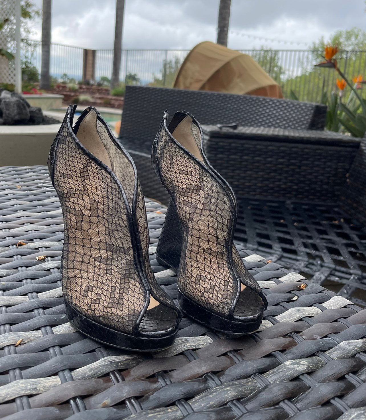 100% Authentic Christian Louboutin Python Wedge Heels