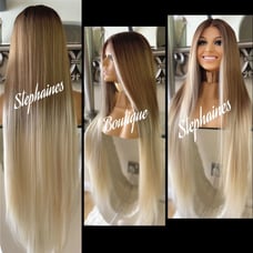 Human Hair blended lace front wig