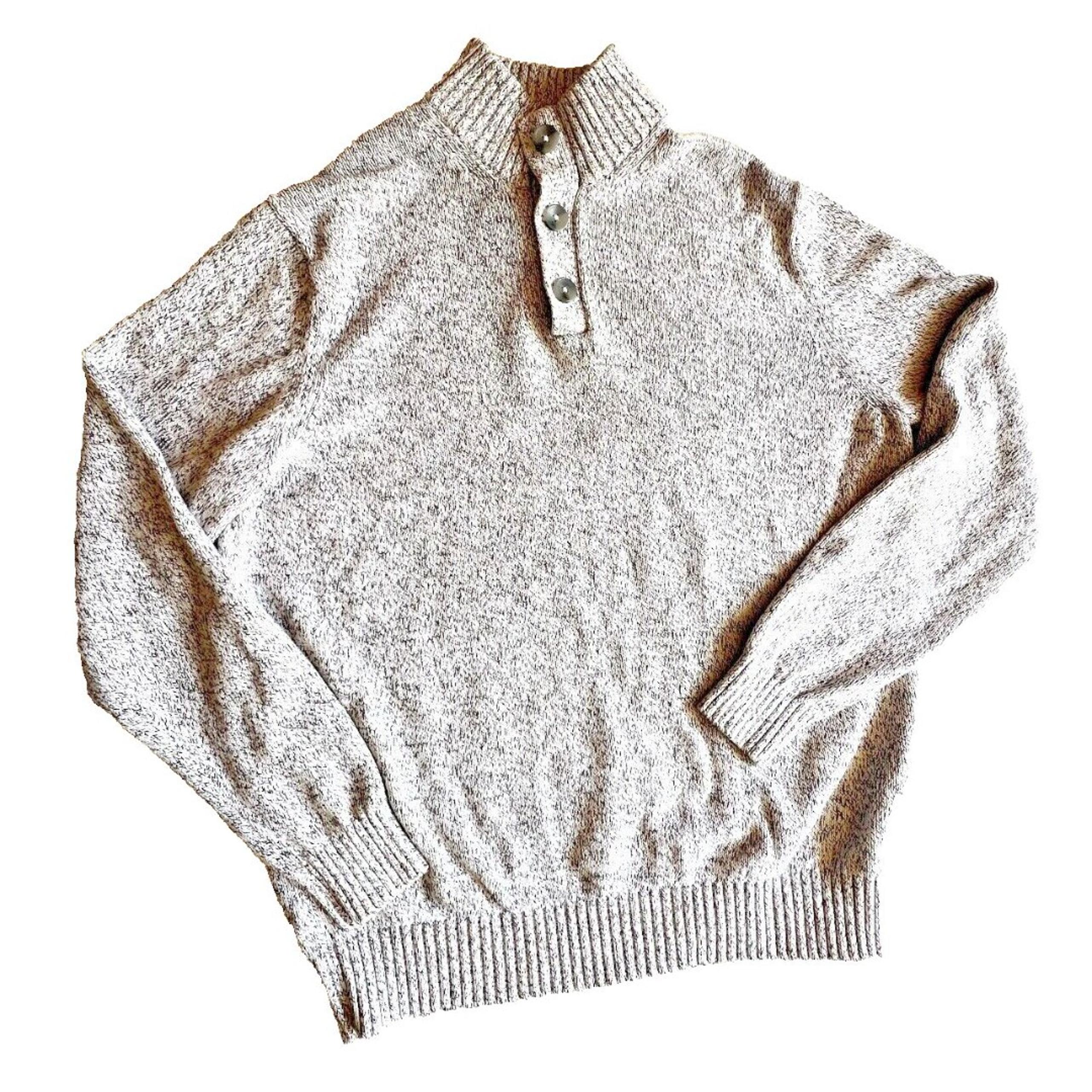 Vintage Izod  Cardigan Sweater Mens Large Gray  long sleeve Knit Acrylic