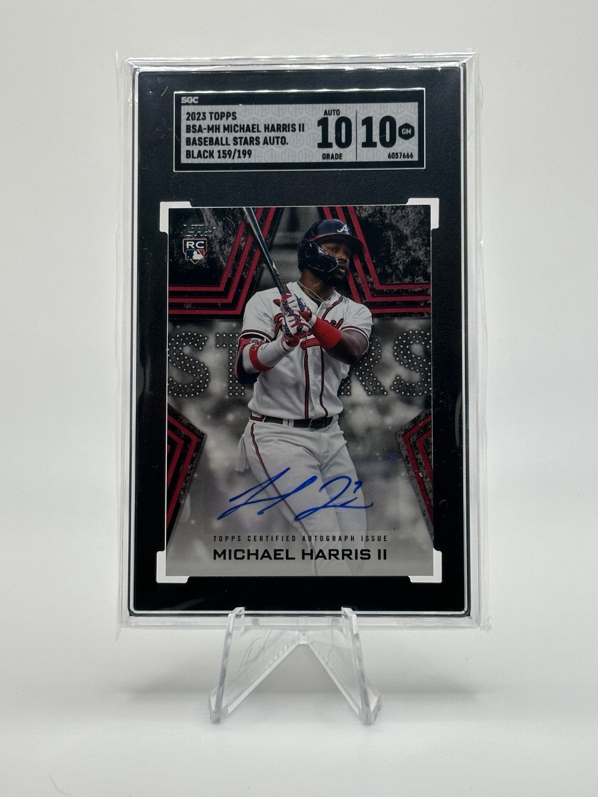 2023 Topps Baseball Stars Auto 159 /199 Michael Harris II SGC 10 GEM POP 1/1