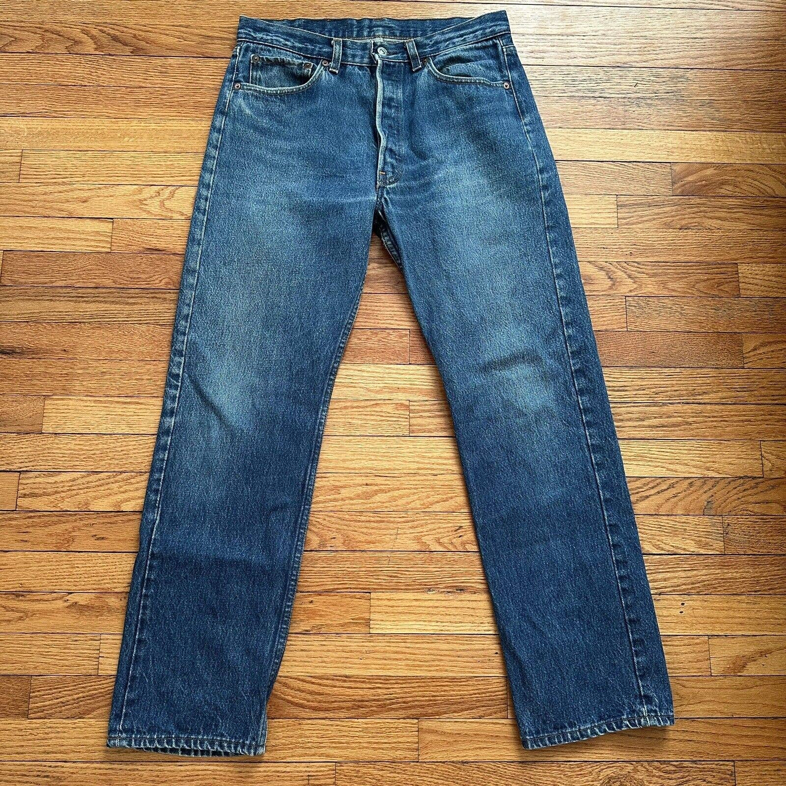 Vintage Levi’s 501 Blue Denim Jeans Size 34x33 Men Made In USA