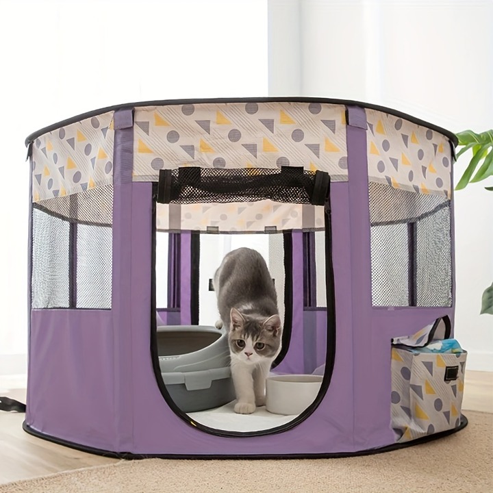 Collapsible Pet Fence Ideal for Kittens Easy to Assemble and Store-H3VF