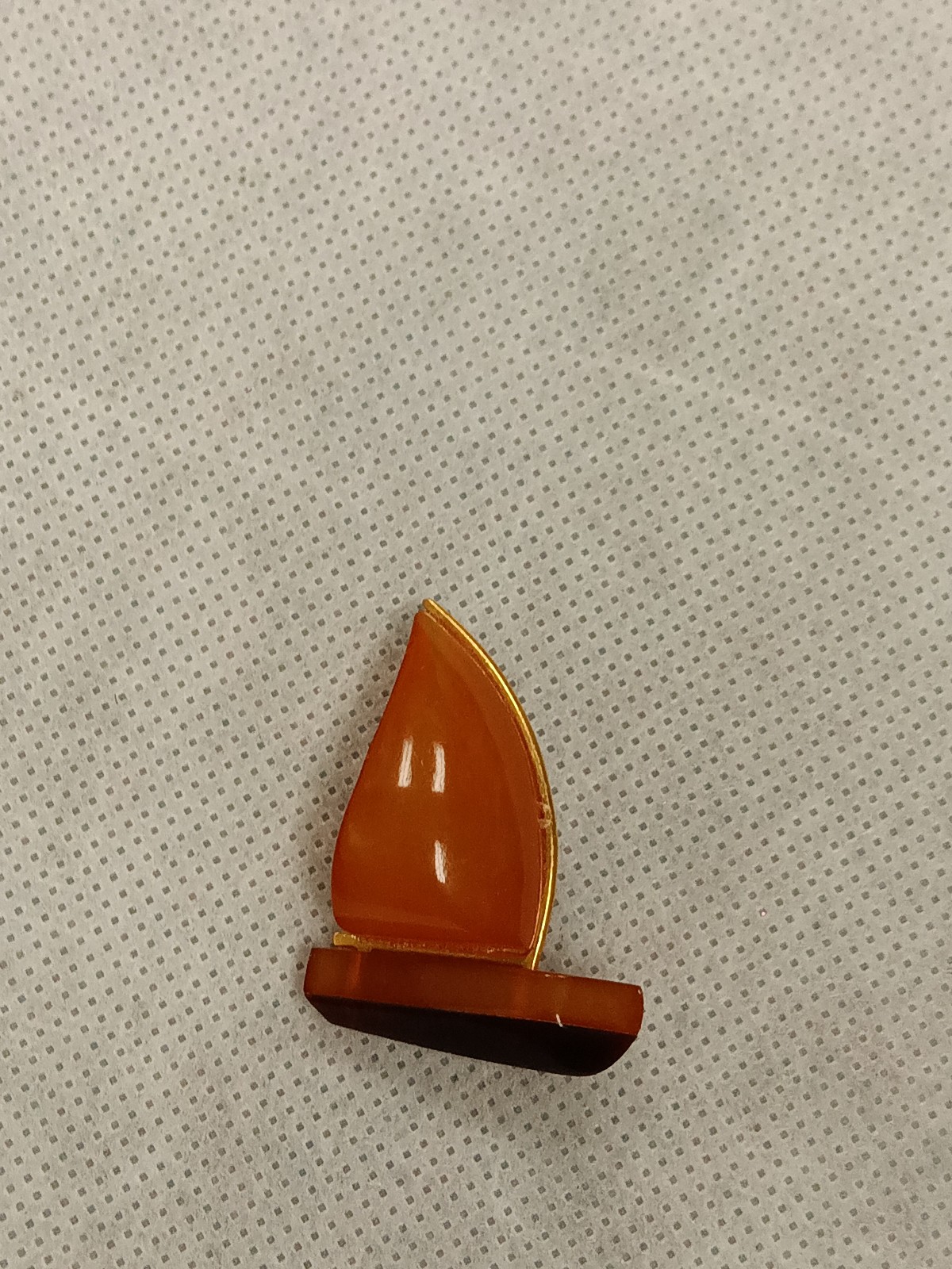 Vintage butterscotch baltic amber sailboat brooch
