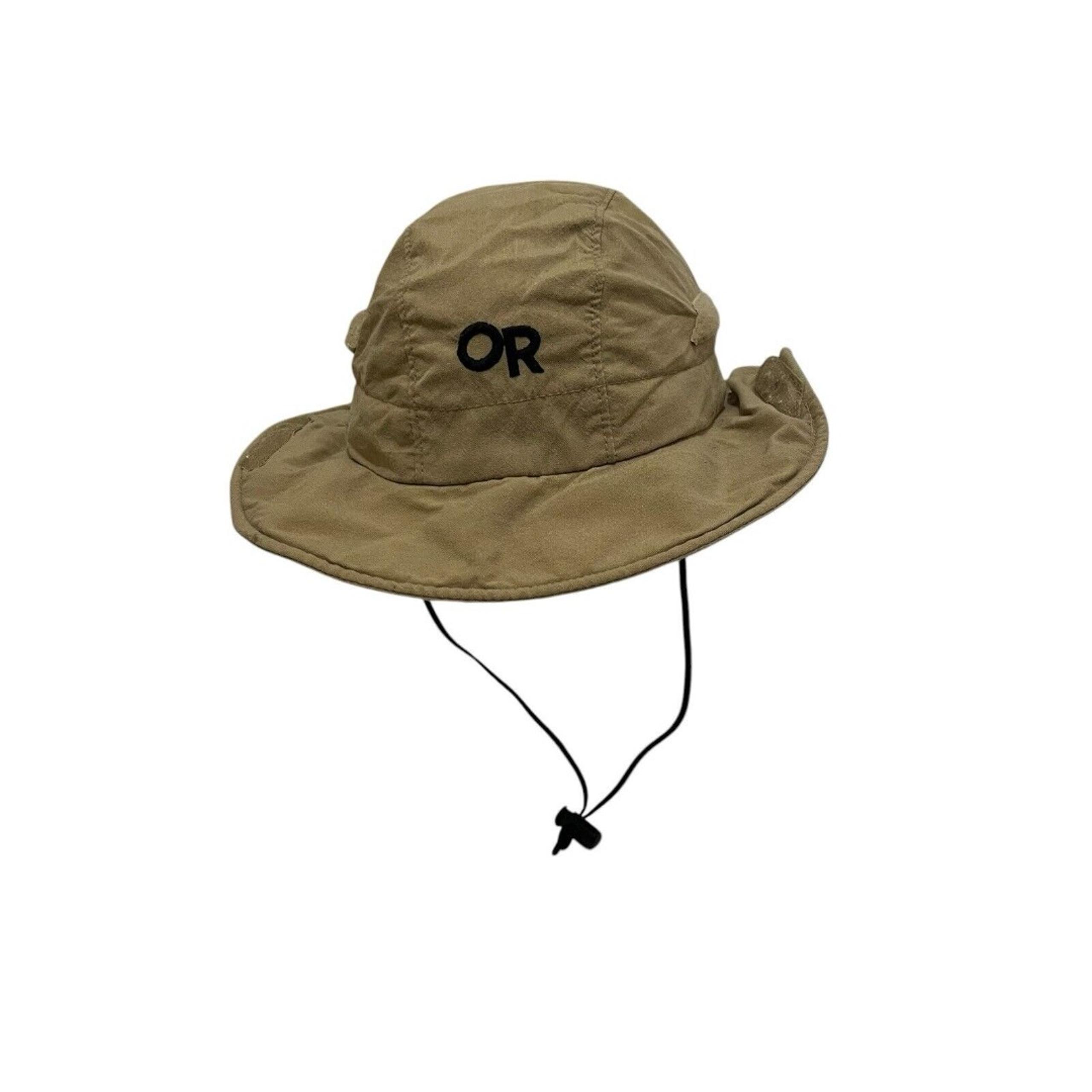 Outdoor Research Bucket Hat Mens Size M Tan Boonie Fishing Chin Strap Roll Up