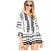 Dodo Bar Or Delilah Pompom Trim Romper Size S Small NWT White Black
