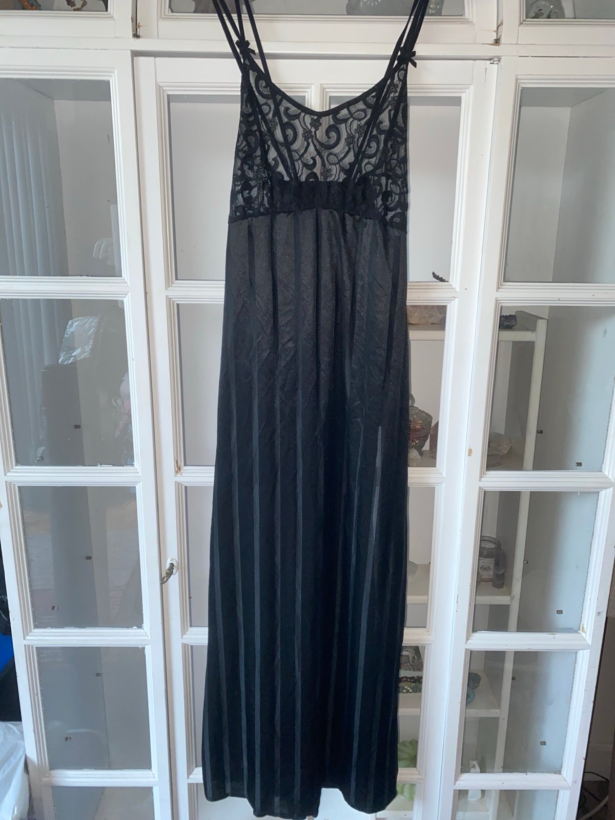 Vintage Black Maxi Nightgown Slip Dress