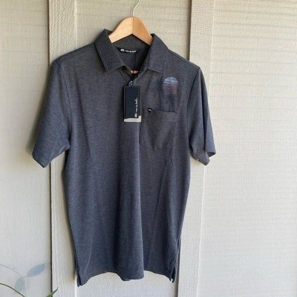 Travis Mathew Palm Tree Sunset Short Sleeve Polo Size: S