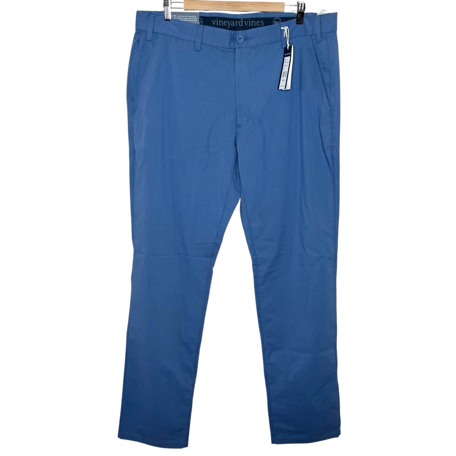Vineyard Vines On The Go Seersucker Pants Blue Mens 38x36 Performance Preppy