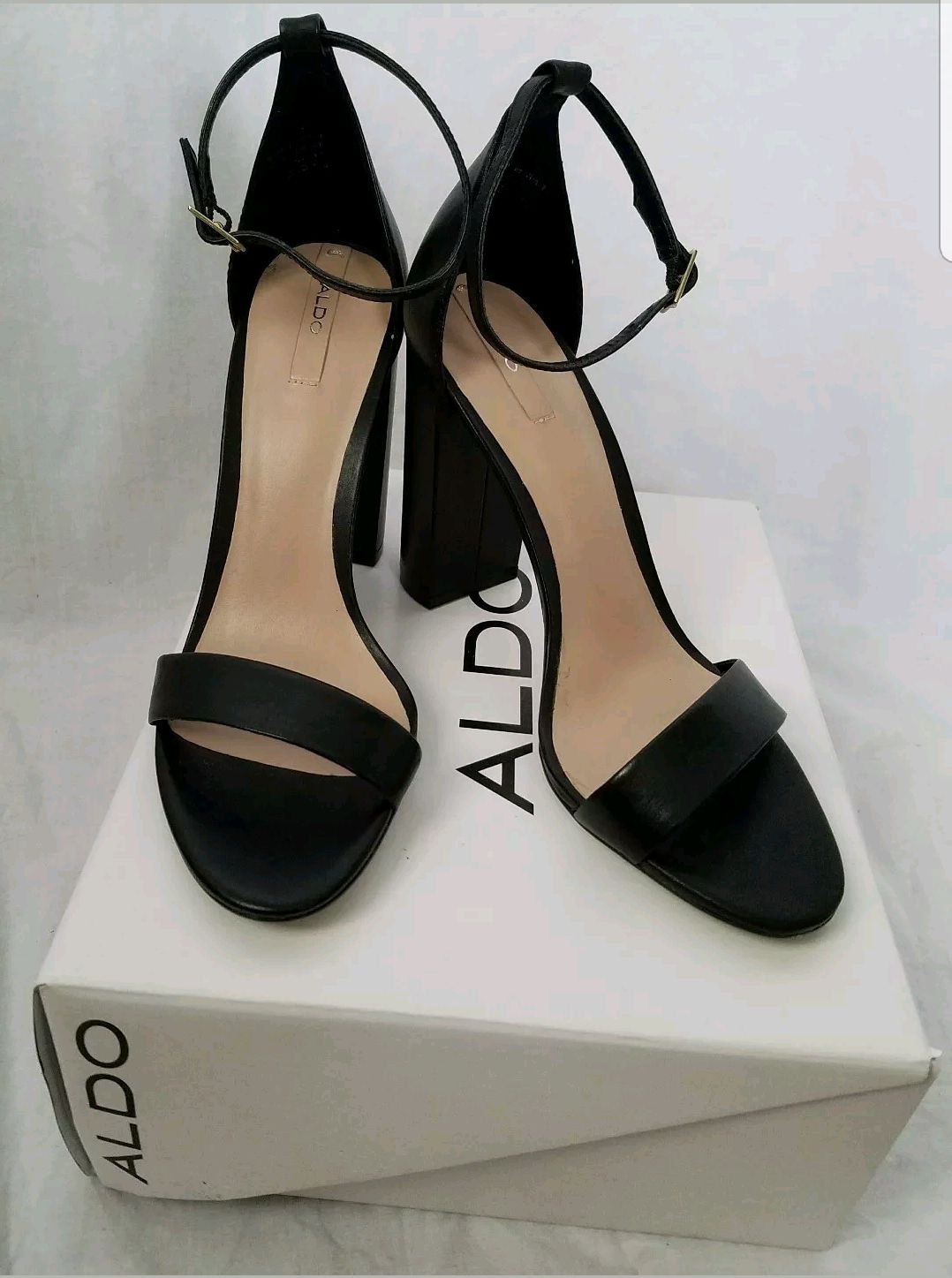Aldo Margaree Black Leather Ankle Strap