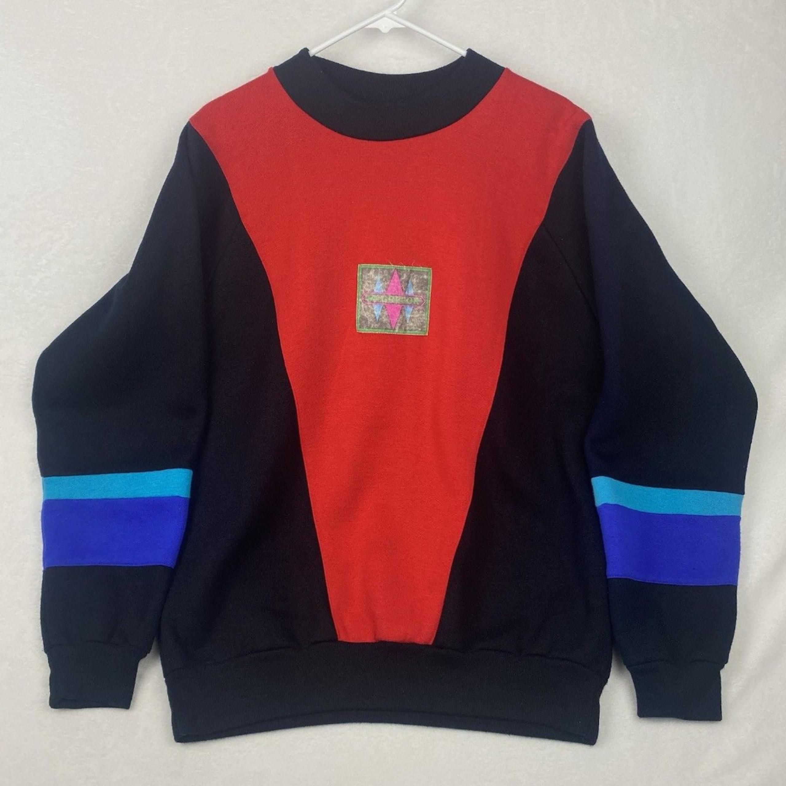 Vintage McGregor Sweater Adult Large Black Red Crewneck Pullover Sweatshirt