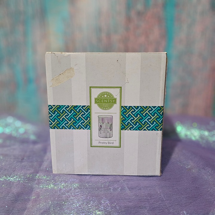 Pretty Bird Scentsy Warmer ~ Artsy Embellished Bird & Patchwork Design ~ NEW in