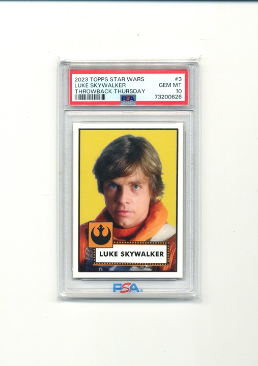2023 Topps Throwback Thursday Star Wars 3 Luke Skywalker PSA 10 Gem Mint PR 4521