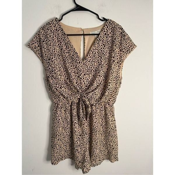 She and Sky Leopard Print Romper L