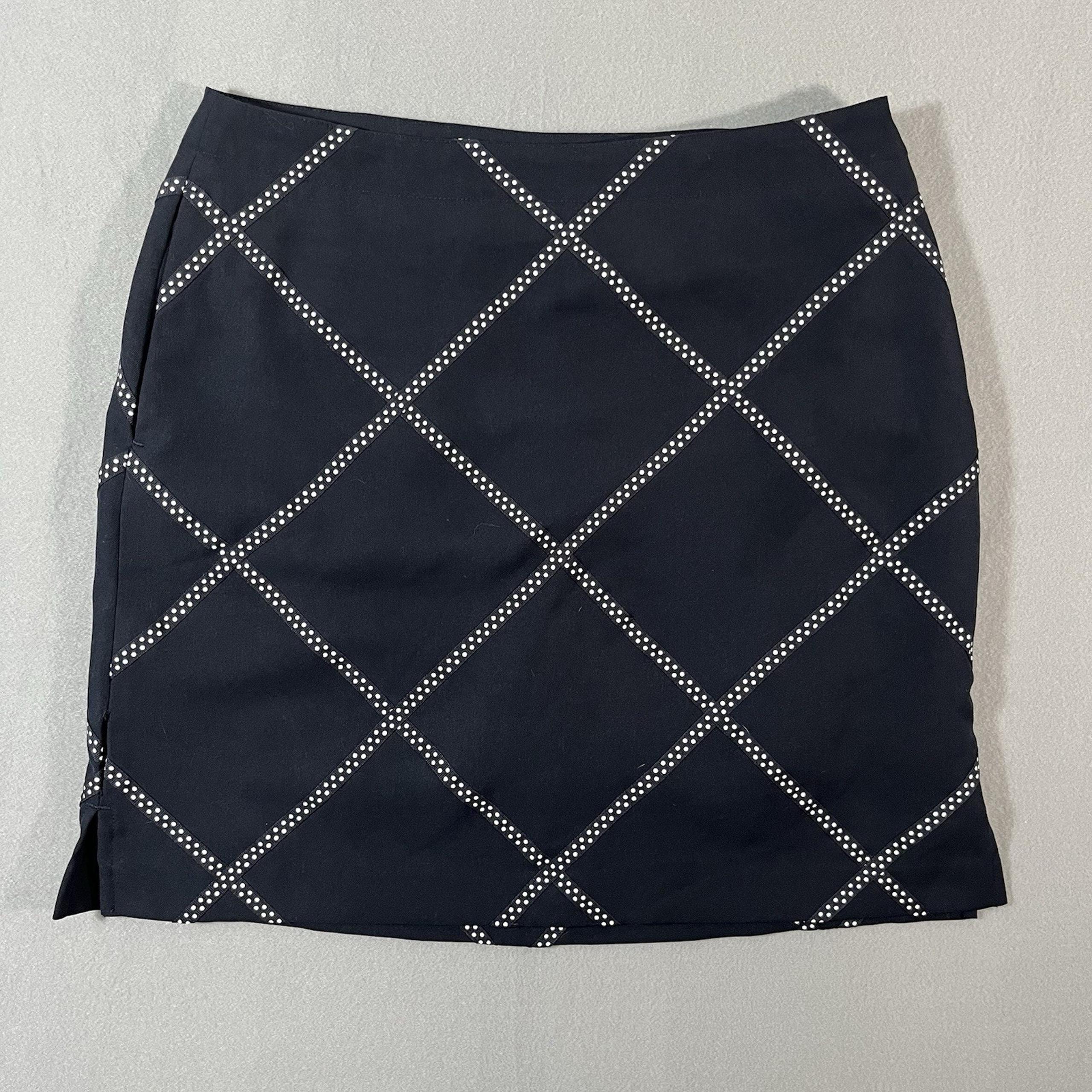EP Pro Womens Navy Blue & White Diamond Pattern Golf Skirt Size 6