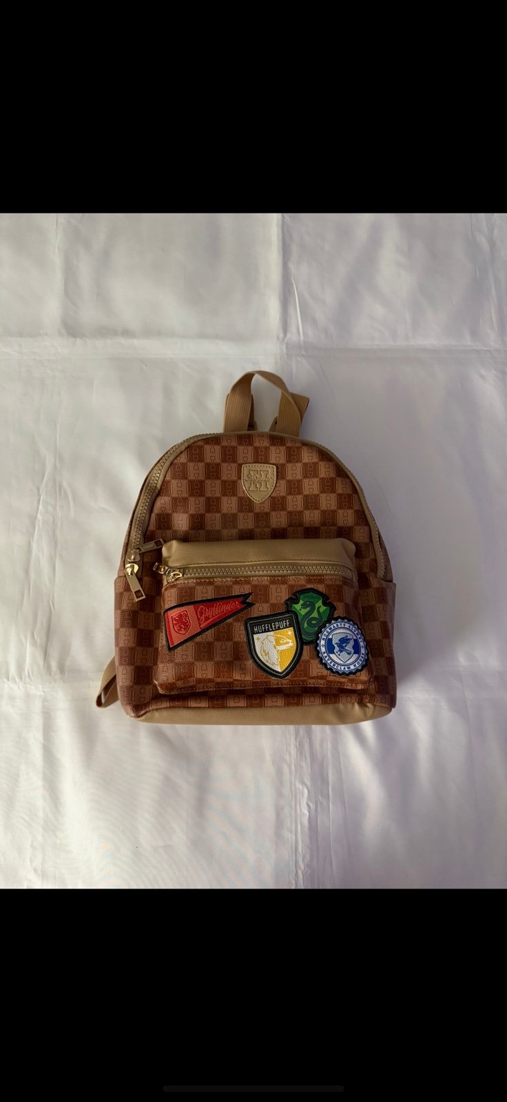 NWOT Bioworld Harry Potter Hogwarts Houses Tan Mini Backpack