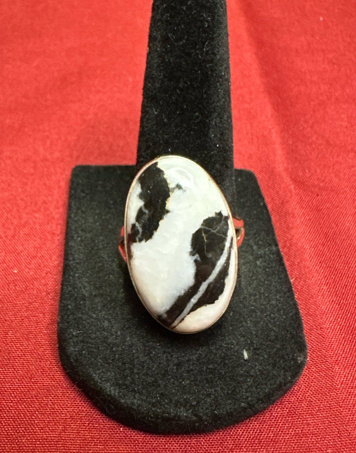 White Buffalo Sterling Silver Ring