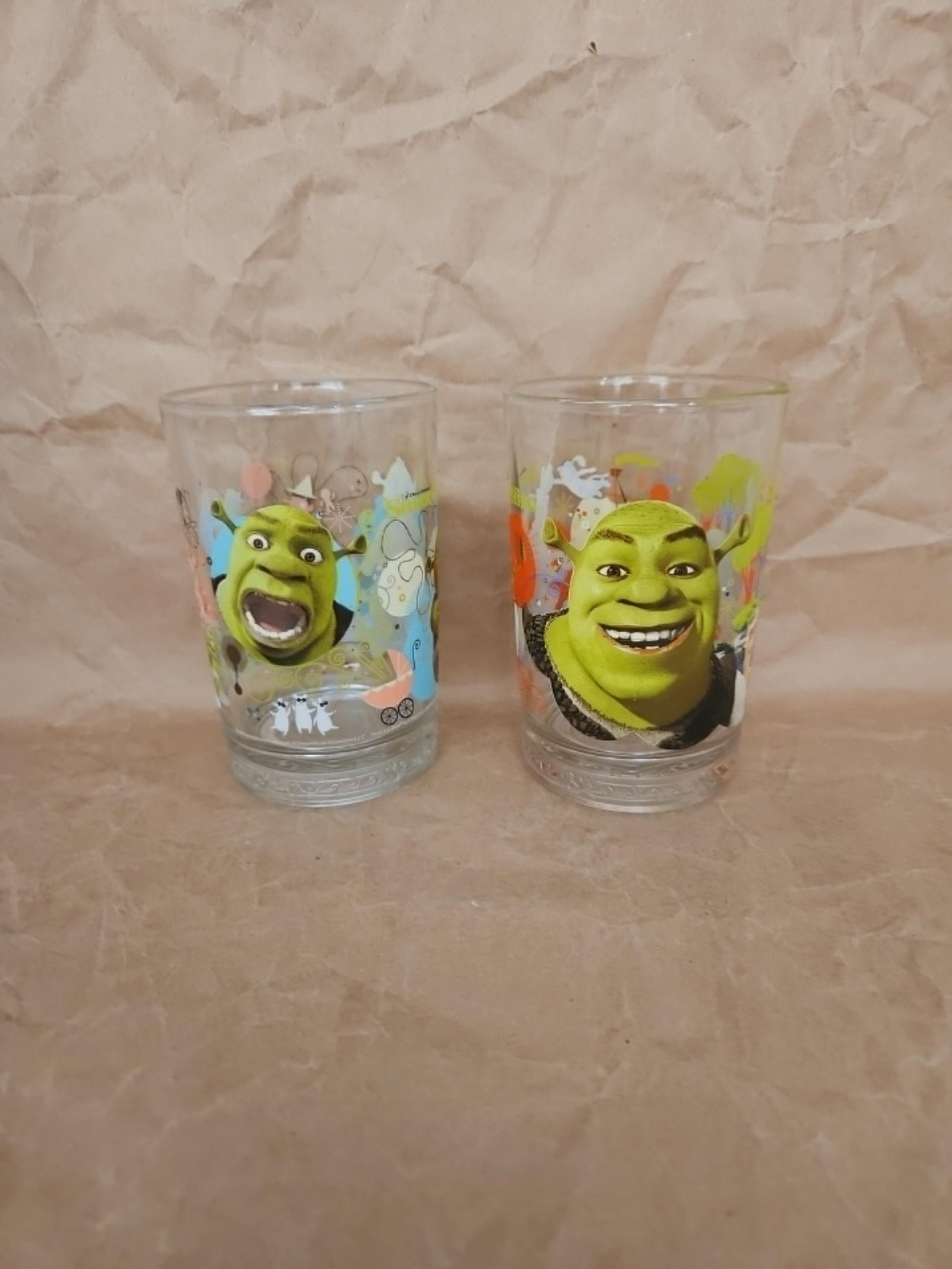 2 McDonald's 2007 Shrek The Third Collectible Glasses
