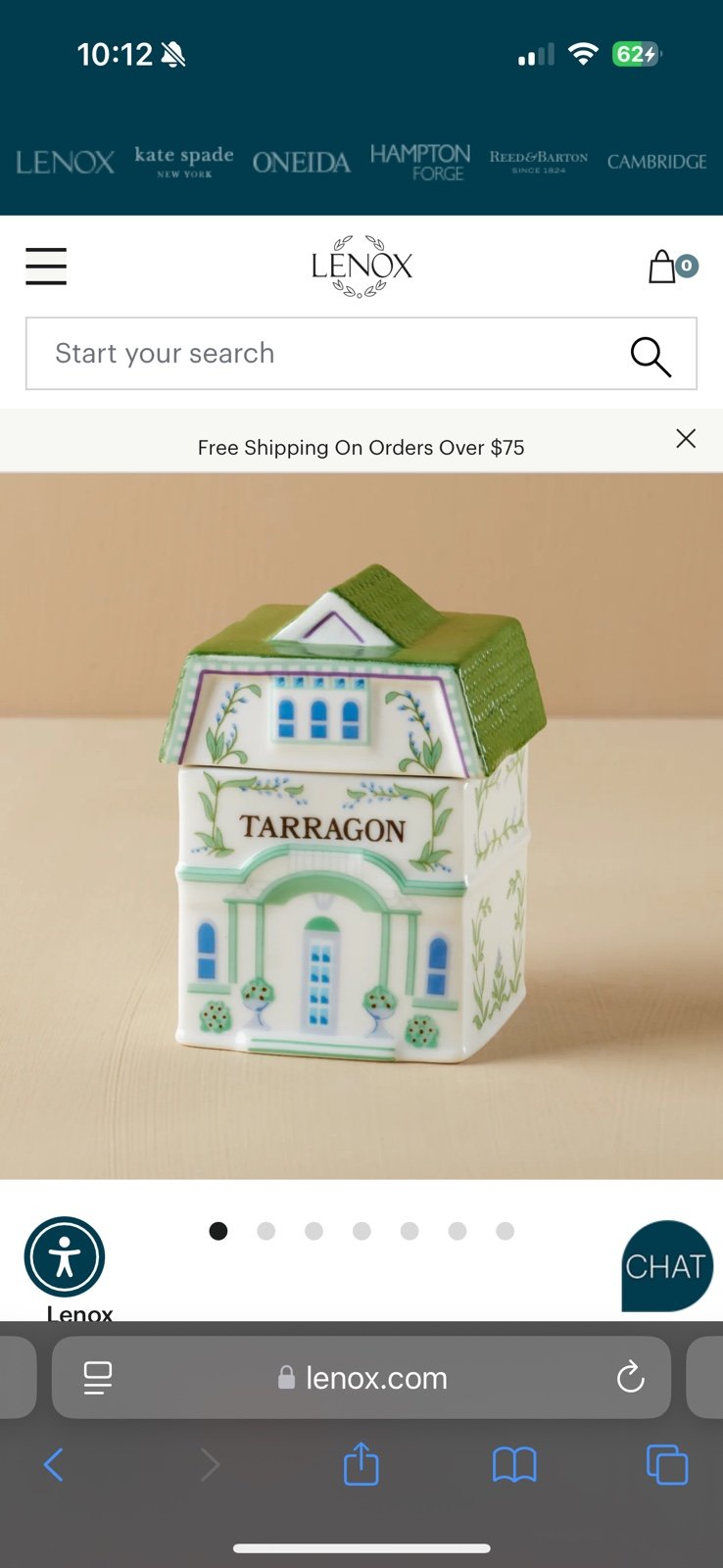 Lenox Spice Village Tarragon Spice Jar collectible New in box