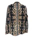 Avanti Uomo Men Shirt Black Gold White Casual Button Size 17-17.5 35/36