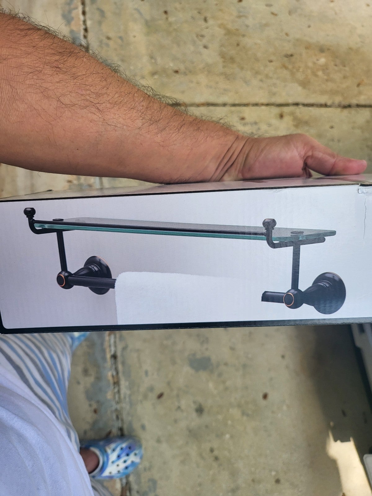 Delta Porter 18 in. Towel Bar with Glass Shelf in Oil Rubbed Bronze (HAVE 3 AVA