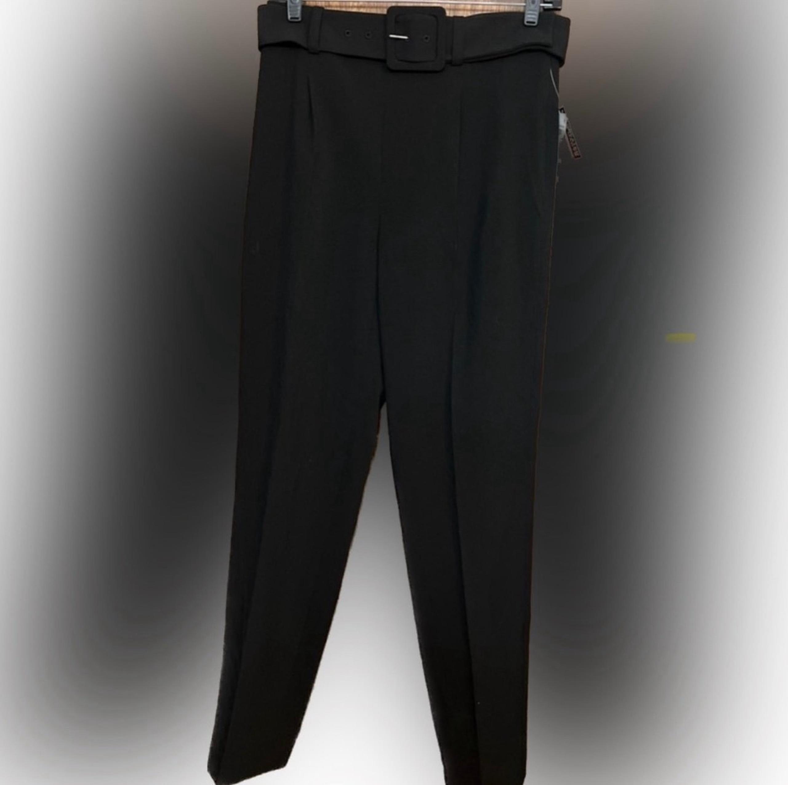 3/$12 NWT Black Bar III Buckingham Slacks Belt Suit Size Women Trousers Size 2