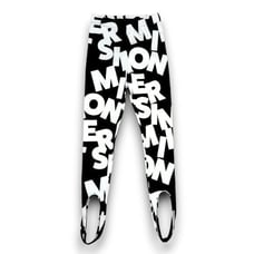 SIMON MILLER Women Monogram Letter Evan 22 Stirrup Leggings Black & White Small