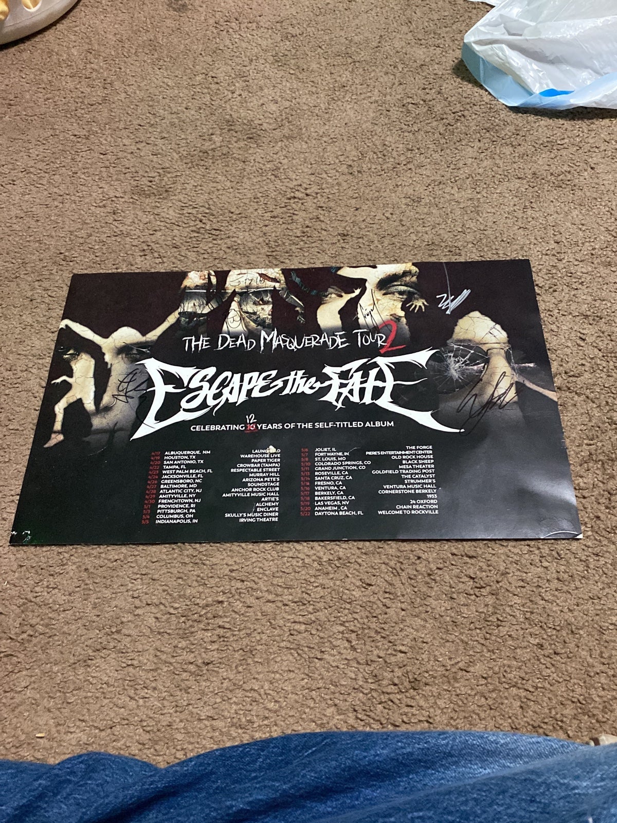Escape The Fate Tour Autographs