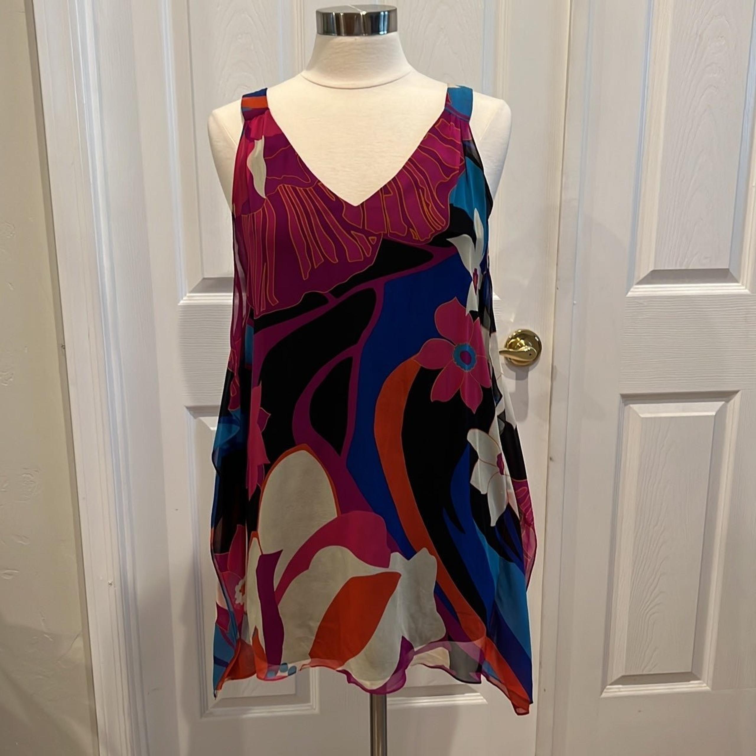 EUC TIBI Colorful Side Ruffled Dress
